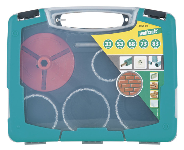 Wolfcraft Sada vŕtacích koruniek s HM posypom ø 33,53,68,73,83 wolfcraft 3464000 2