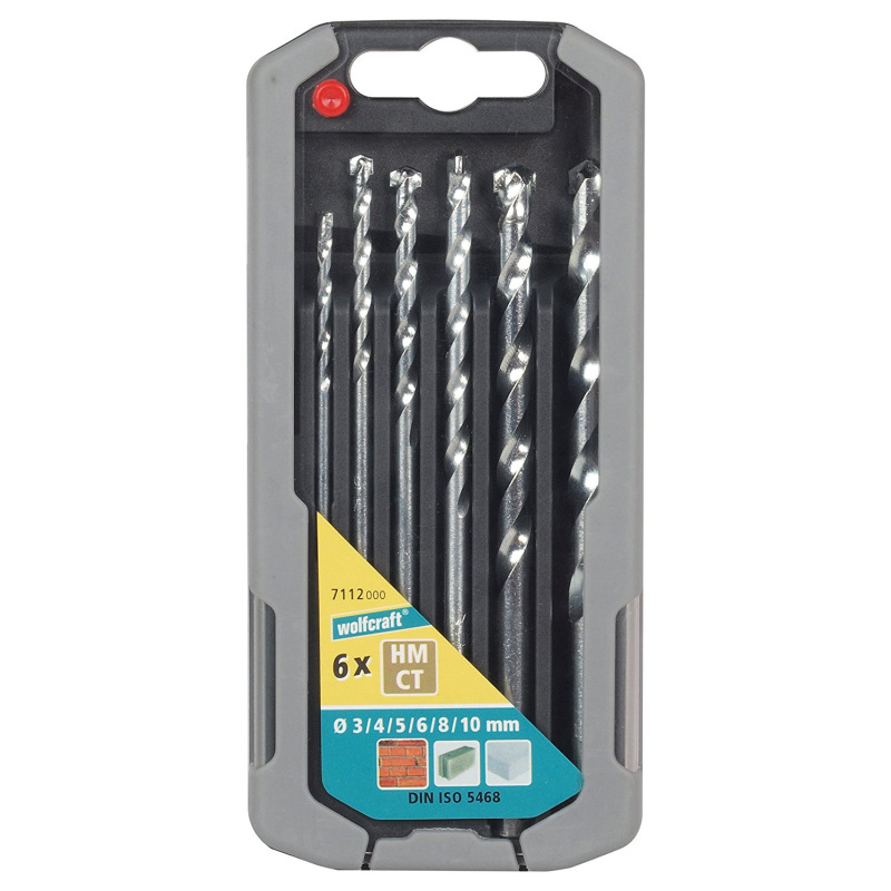 Sada vrtákov do kameňa HM ø 3 - 10mm (6ks) wolfcraft 7112000