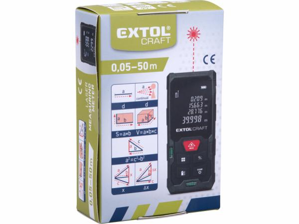 EXTOL CRAFT 920202 Merač vzdialenosti laserový do 50m / +-2mm, LCD, 0,05-50m 1