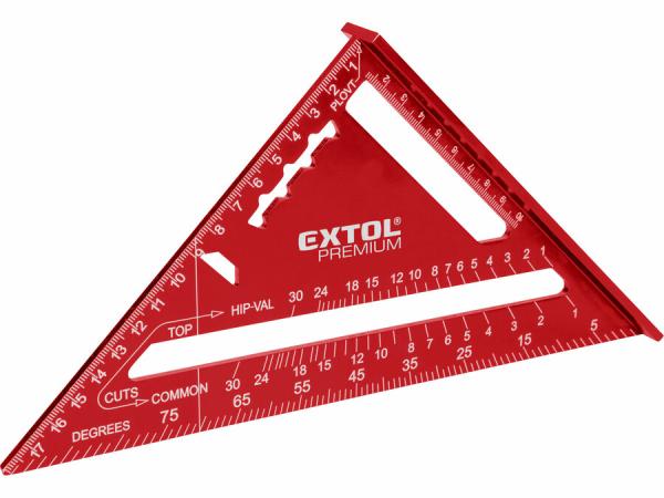 EXTOL PREMIUM Uholník hliníkový s príložníkom 175mm, uhlomer, hliník 8825100