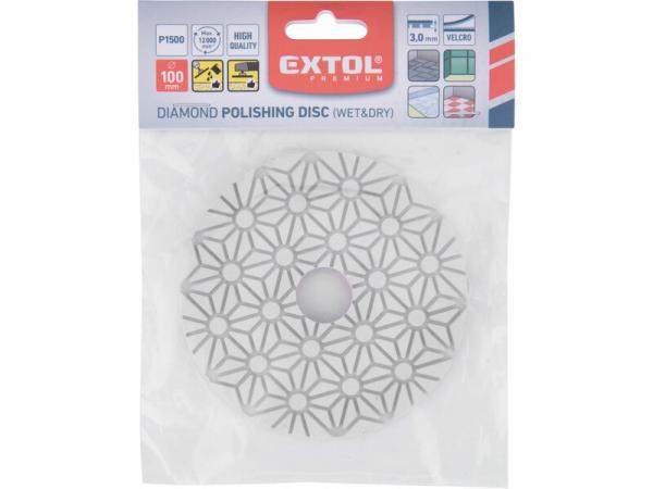 EXTOL PREMIUM Kotúč diamantový leštiaci 100mm P1500 8803098 1