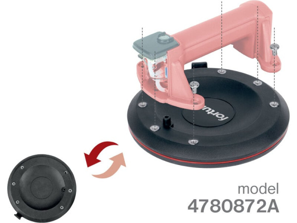 FORTUM 4780872 Prísavka akumulátorová, ø200mm, max.150kg, USB-C nabíjanie, ø200mm 7