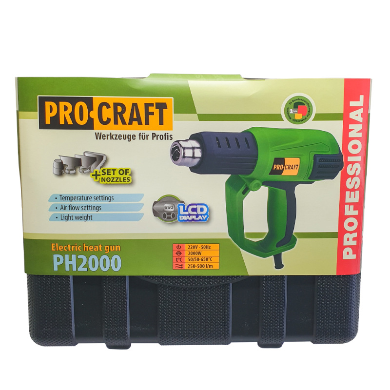 PROCRAFT Teplovzdušná pištoľ 2000W PH2000 7