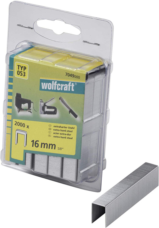 Sponky do sponkovačky široké výška 16mm, šírka 11,2mm Typ 053 (2000ks) wolfcraft 7049000