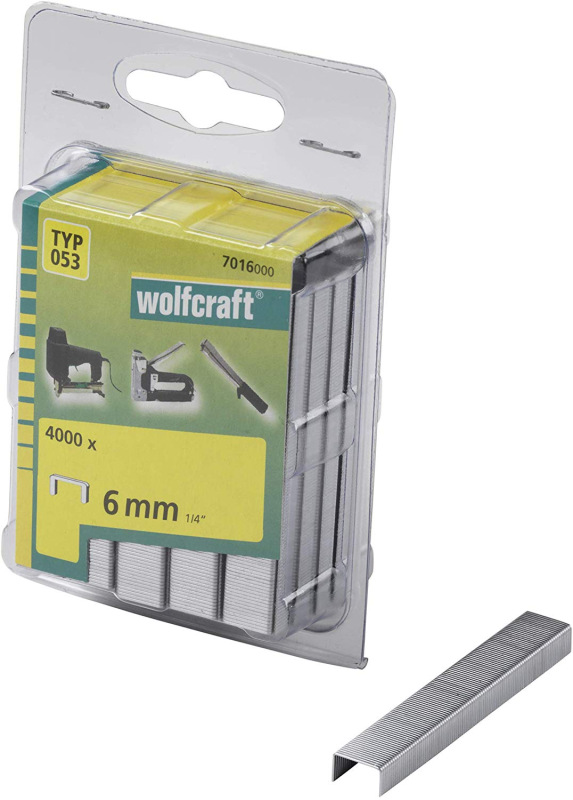 Sponky do sponkovačky široké výška 6mm, šírka 11,2mm Typ 053 (4000ks) wolfcraft 7016000