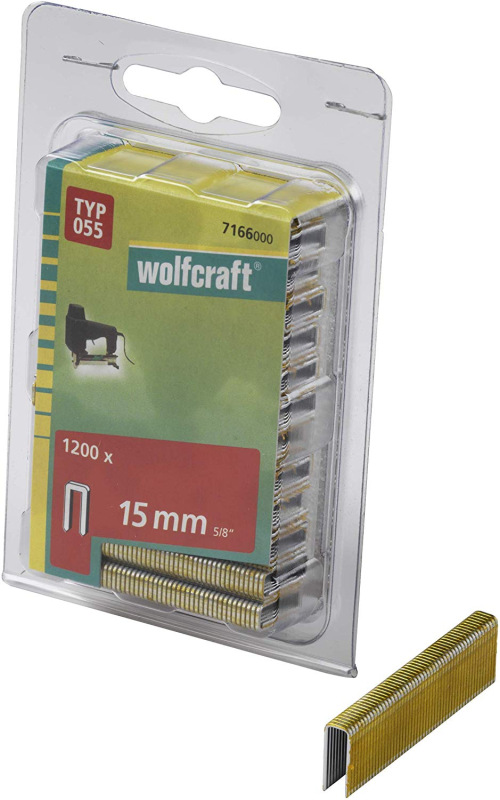 Sponky do sponkovačky úzke výška 15mm, šírka 5,95mm Typ 055 (1200ks) wolfcraft 7166000
