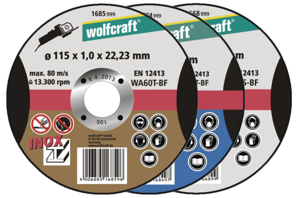 Kotúč rezný INOX 1mm, ø 115mm, wolfcraft 1685999