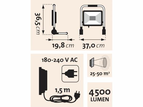 EXTOL LIGHT 43244 Svietidlo LED pracovné 50W 4500lm 8