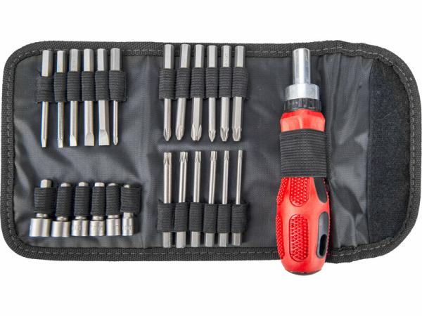EXTOL PREMIUM 8819155 Skrutkovač račňový s predĺženými bitmi 25ks sada CrV