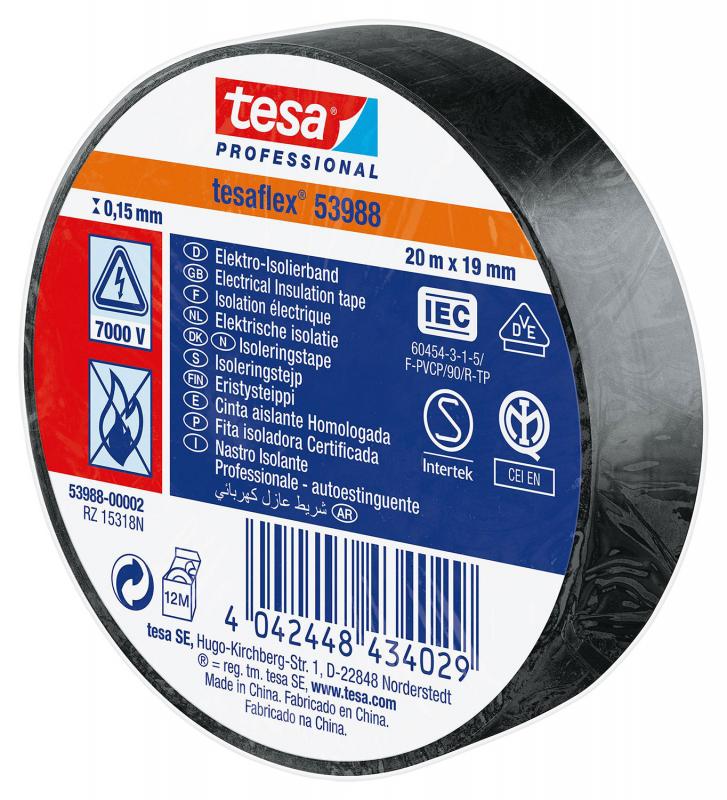 Páska 53988 elektroizolačná čierna 19mm x 20m Tesa