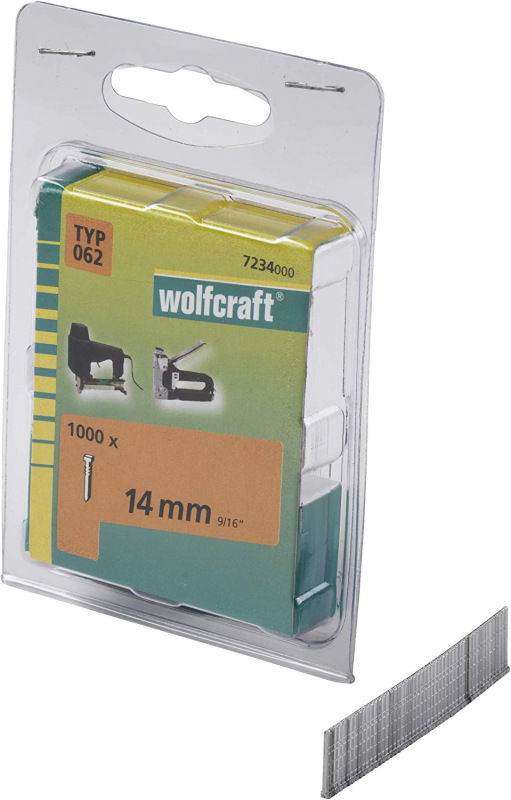 Klince do sponkovačky výška 14mm, hrúbka 1,2mm Typ 062 (1000ks) wolfcraft 7234000