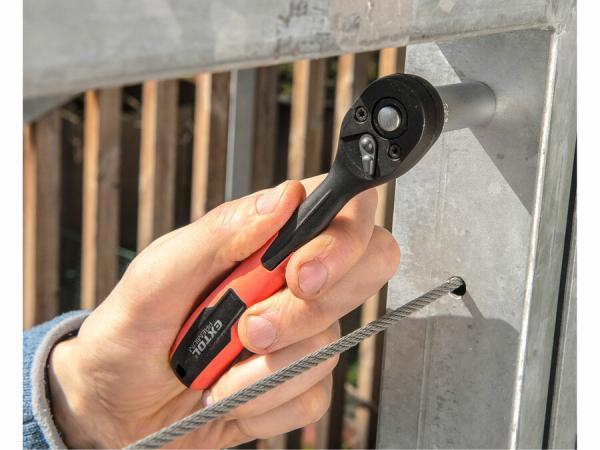 EXTOL PREMIUM Račňa 1/4" vyhnutá poplastovaná 72-zubová, Cr-V 8816408 1