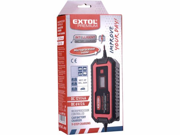 EXTOL PREMIUM 8897302 Autonabíjačka inteligentná 6/12V, 4A, 9 stupňový proces nabíjania 8