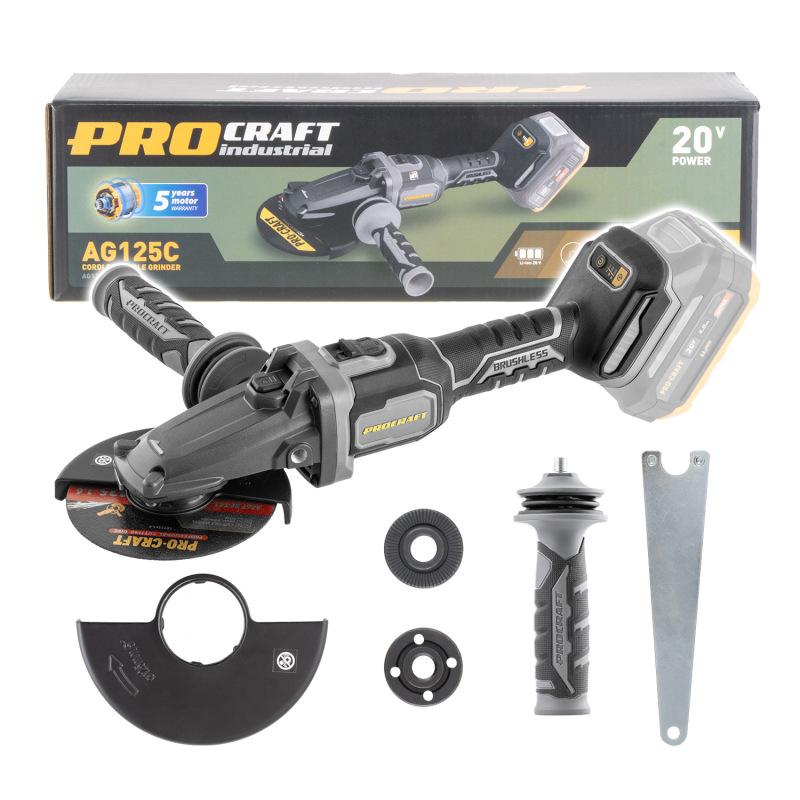 PROCRAFT Aku uhlová brúska 20V 125mm AG125C (bez baterie a nabíječky)