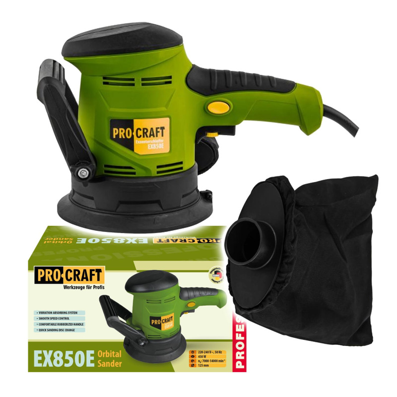 PROCRAFT Excentrická brúska 125mm 450W EX850E