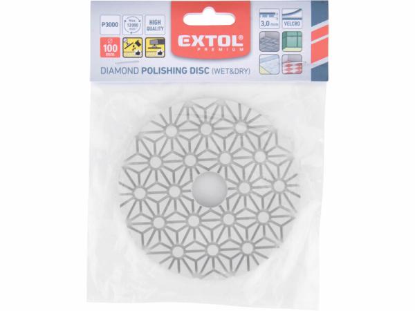 EXTOL PREMIUM Kotúč diamantový leštiaci 100mm P3000 8803099 1