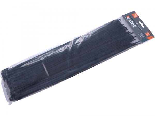 EXTOL PREMIUM Pásky sťahovacie čierne, 4,8x400mm, 100ks, pr105mm, 22kg 8856166