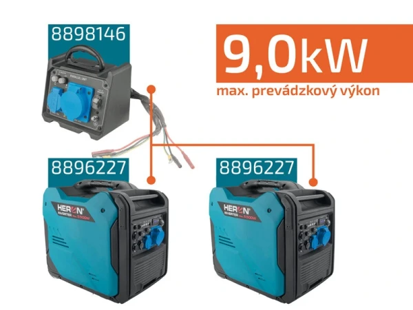 HERON Elektrocentrála digital invertor benzín 5,5kW/230V elektroštart 8896227 13