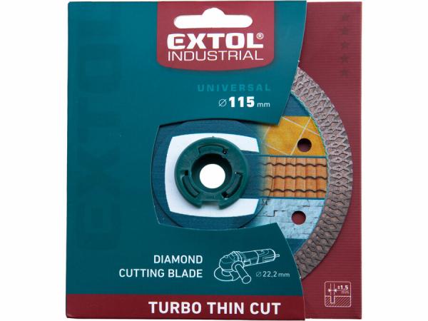 EXTOL INDUSTRIAL Kotúč rezný diamantový Turbo Thin Cut, 115mm, suché/mokré rezanie 8703041 1