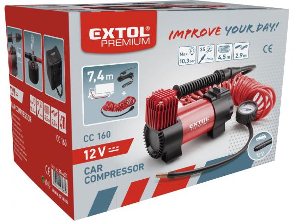 EXTOL PREMIUM Kompresor do auta s tlakomerom 12V 8864001