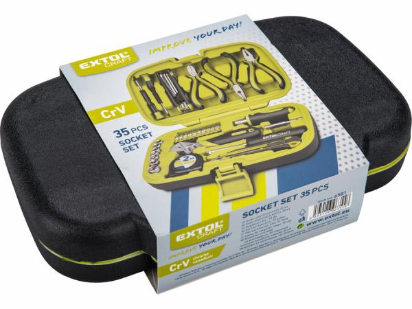 EXTOL CRAFT Sada náradia v kufríku 35ks 6581 2