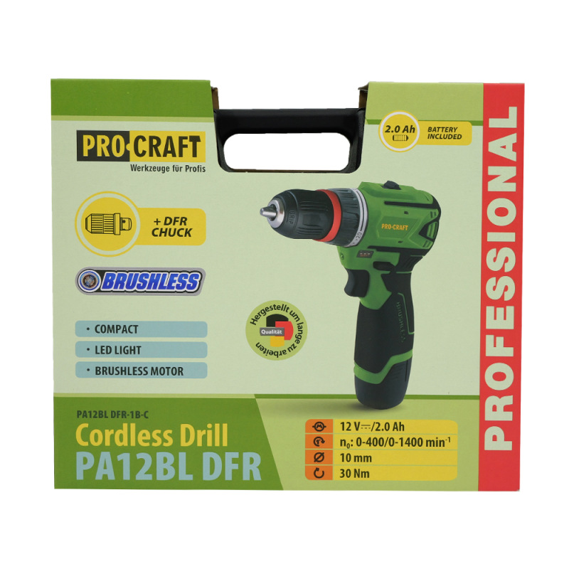 PROCRAFT Akumulátorový skrutkovač 12V PA12BL DFR 1