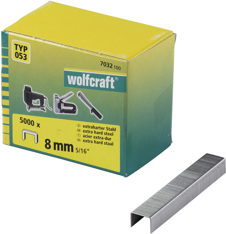 Sponky do sponkovačky široké výška 8mm, šírka 11,2mm Typ 053 (5000ks) wolfcraft 7032100