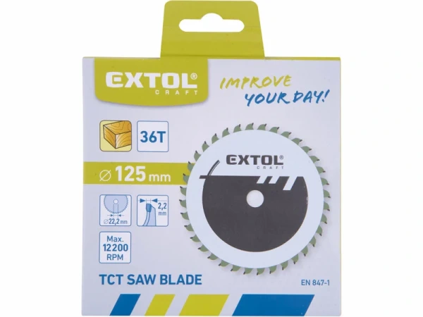 EXTOL CRAFT 19103 Kotúč pílový s SK plátkami, 125x2,2x22,2mm, 36z 1