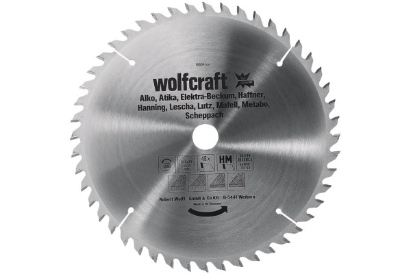 Kotúč pílový HM pre jemné rezy striedavý zub, Z54 ø 350 x 30 x 3,5mm wolfcraft 6686000