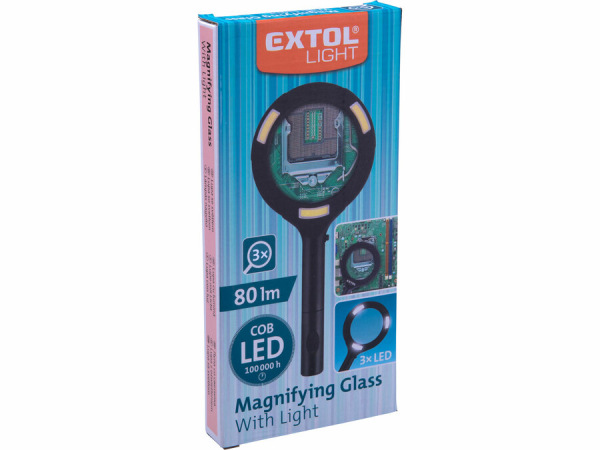 EXTOL LIGHT Lupa so svetlom, 3x0,5W COB, 80 lúmenov 43159 6
