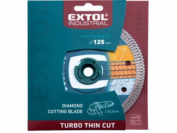 EXTOL INDUSTRIAL Kotúč rezný diamantový Turbo Thin Cut, 125mm, suché/mokré rezanie 8703042 1