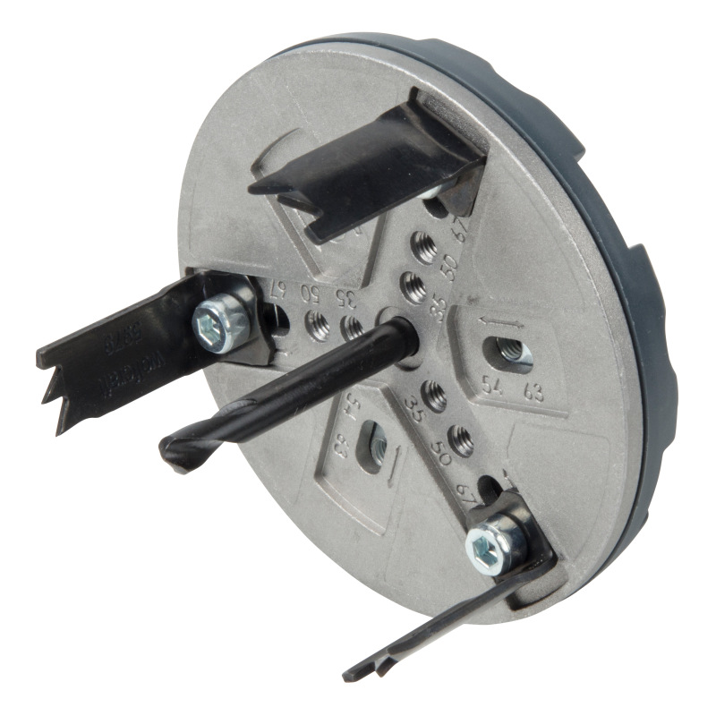 Korunka vŕtacia nastaviteľná s pevnými rozmermi ø 35,50,54,63,67,83mm hl. - 30mm, wolfcraft 5984000