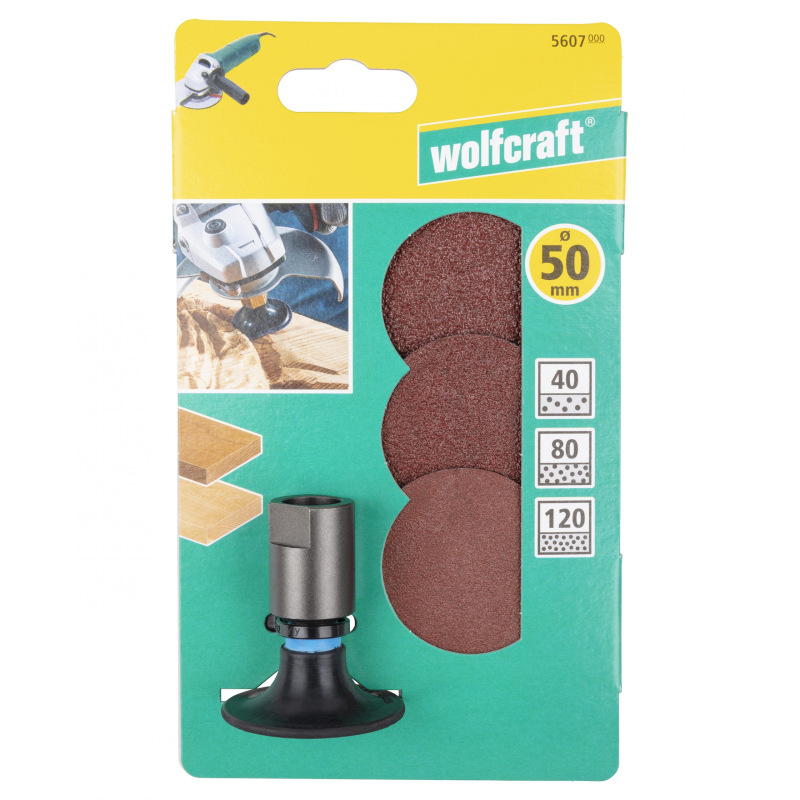 Sada brúsnych kotúčov s unášačom ø 50mm, wolfcraft 5607000