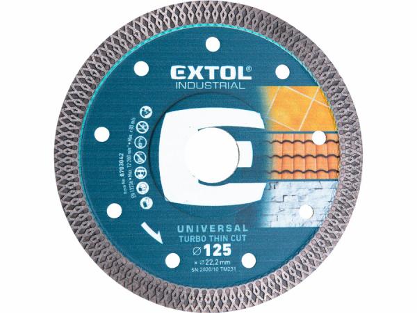EXTOL INDUSTRIAL Kotúč rezný diamantový Turbo Thin Cut, 125mm, suché/mokré rezanie 8703042