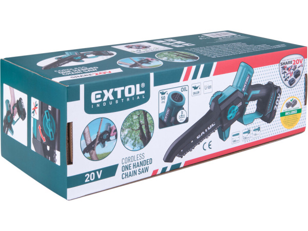 EXTOL INDUSTRIAL 8791922 Aku Píla reťazovát aku Share20V SET, 1x 2Ah+1x 4Ah, čepeľ 13cm 12