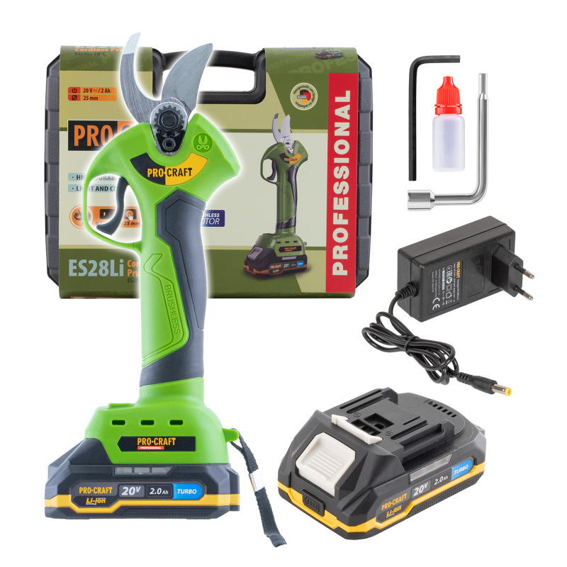 PROCRAFT Akumulátorové nožnice 20V max 25mmna vetvy ES28Li