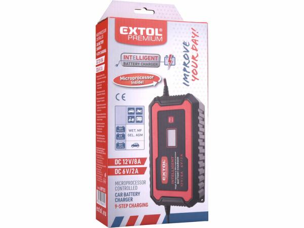 EXTOL PREMIUM 8897302 Autonabíjačka inteligentná 6/12V, 4A, 9 stupňový proces nabíjania 10