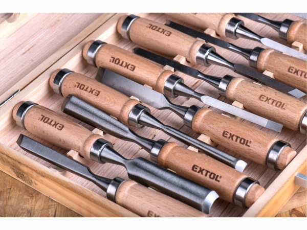 EXTOL Dláta rezbárske 12-dielna sada 8812405 4