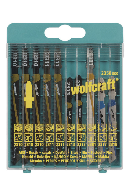 Sada pílových plátkov do priamočiarej píly T-stopka (10ks) wolfcraft 2358000