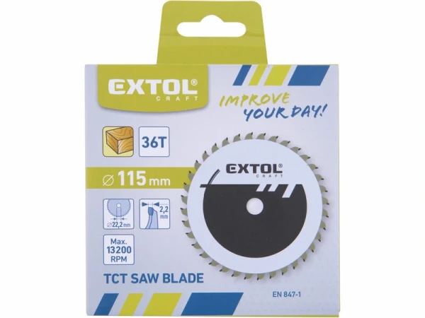 EXTOL CRAFT 19102 Kotúč pílový s SK plátkami, 115x2,2x22,2mm, 36z 1