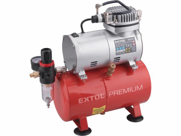 EXTOL PREMIUM 8895301 Kompresor bezolejový, 150W, max. tlak 6bar, nádrž 3l