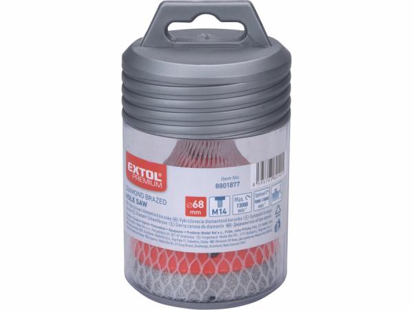 EXTOL PREMIUM Korunka vykružovacia diamantová, Ø 68mm, závit M14 8801877 3