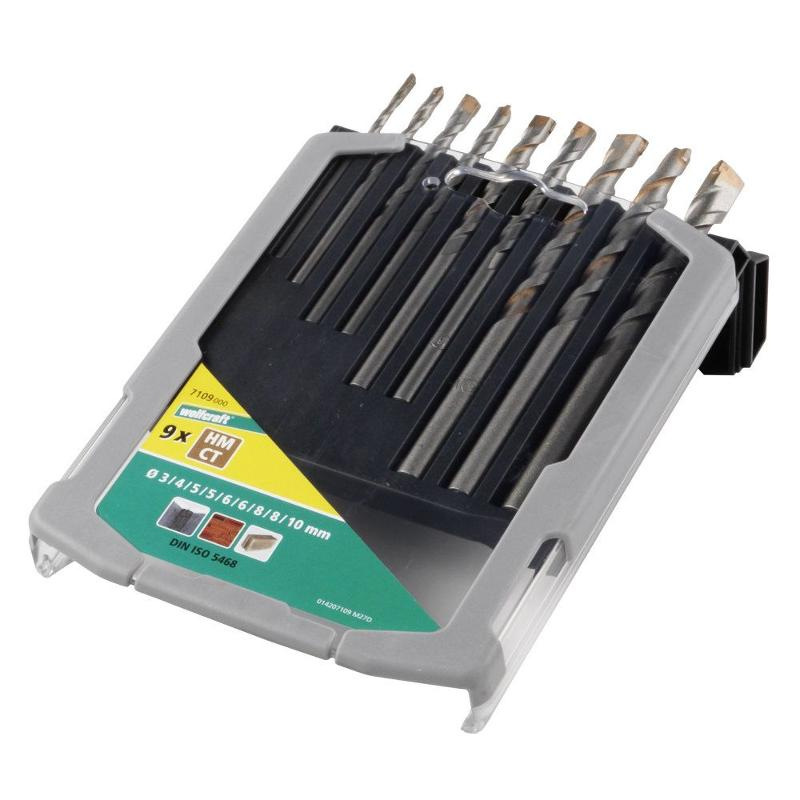 Sada vrtákov HM do betónu špeciálnych ø 3 - 10mm (9ks) wolfcraft 7109000