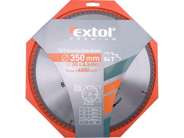 EXTOL PREMIUM Kotúč pílový s SK plátkami, 350x2,5x30mm, 84z 8803254