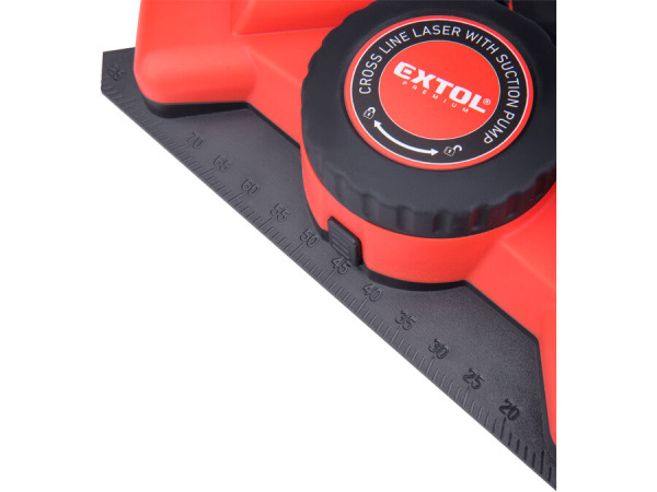 EXTOL PREMIUM 8823303 Uholník laserový s prísavkou, zelený laser, max. 9m, 3,7V Li-ion,USB 3