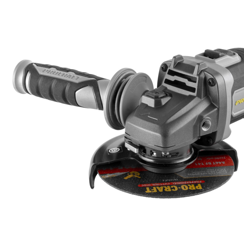PROCRAFT Aku bruska úhlová10x řezný, 4x lamelový, 5x br. kotouče, rychlo. matice SAG125 7
