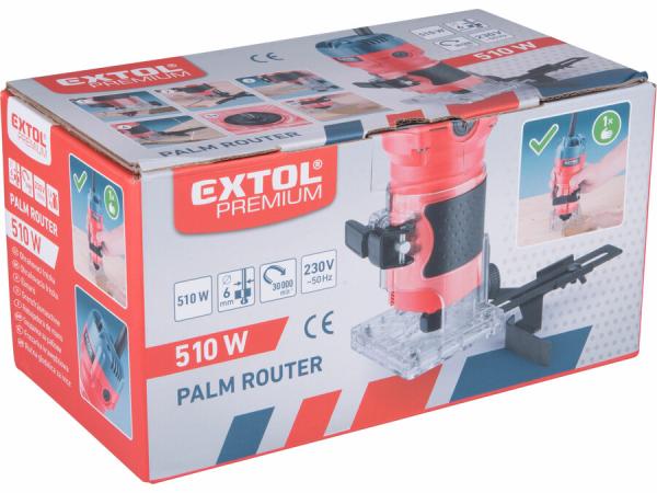 EXTOL PREMIUM Frézka ohraňovacia jednoručná 500W, skľučovadlo 6mm 8893311 8