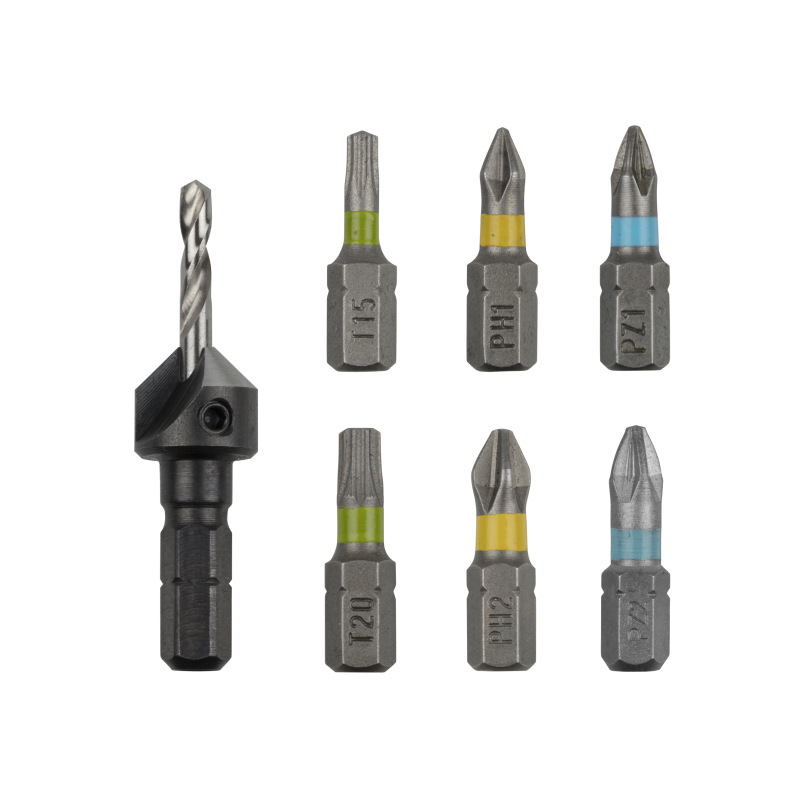 Sada bitov s predvrtákom pre Flipbit (7-dielna) wolfcraft 3085000