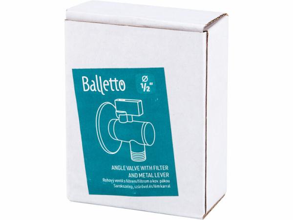 BALLETTO 81153 Ventil rohový s filtrom, 1/2" -1/2", zinok, 125g 1