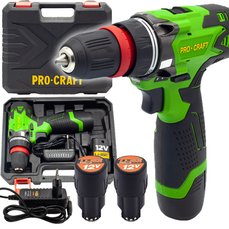 PROCRAFT Akumulátorový vŕtací skrutkovač PA12DFR